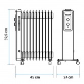 RADIADOR ACEITE VARADERO 2020 NEGRO/AZUL 2000W 11 ELEMENTOS