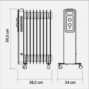 RADIADOR ACEITE VARADERO 2015 NEGRO/AZUL 1500W 9 ELEMENTOS
