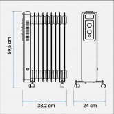 RADIADOR ACEITE VARADERO 2015 NEGRO/AZUL 1500W 9 ELEMENTOS