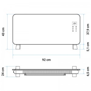 PANEL DE CRISTAL CONTA 5020B NEGRO 2000W CON WIFI