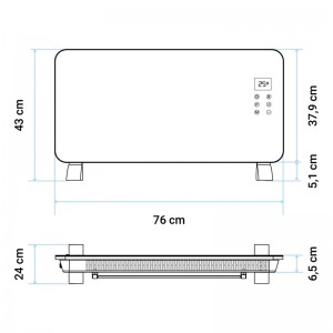 PANEL DE CRISTAL CONTA 5015B NEGRO 1500W CON WIFI