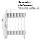 RADIADOR MINI 700W ACEITE 7 ELEMENTOS BLANCO