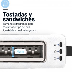 TOSTADOR TOASTY 1L/GE 1 RANURA LARGA BLANCO GRANITE