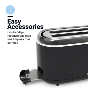TOSTADOR TOASTY PLUS 2L 2 RANURAS LARGAS COLOR NEGRO