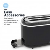 TOSTADOR TOASTY PLUS 2L 2 RANURAS LARGAS COLOR NEGRO