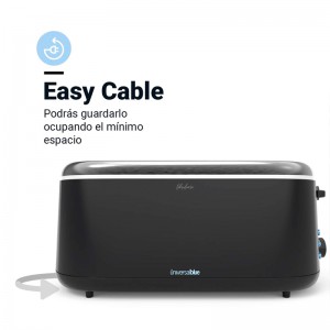 TOSTADOR TOASTY PLUS 2L 2 RANURAS LARGAS COLOR NEGRO