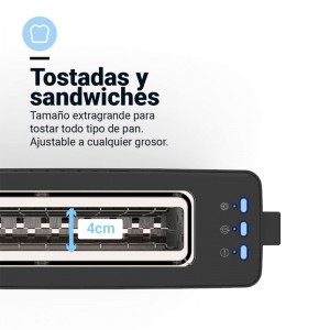 TOSTADOR TOASTY 1L/OB 1 RANURA LARGA COLOR NEGRO