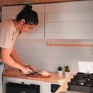 PLACA GAS PORTÁTIL FLAVOURMY 3 FUEGOS COLOR NEGRO