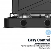 PLACA GAS PORTÁTIL FLAVOURMY 3 FUEGOS COLOR NEGRO