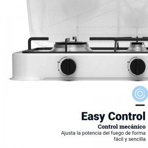 PLACA GAS PORTÁTIL FLAVOURMY 3 FUEGOS COLOR BLANCA