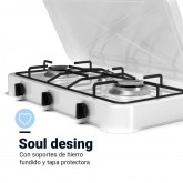 PLACA GAS PORTÁTIL FLAVOURMY 3 FUEGOS COLOR BLANCA