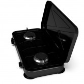 PLACA GAS PORTÁTIL FLAVOURMY 2 FUEGOS COLOR NEGRA