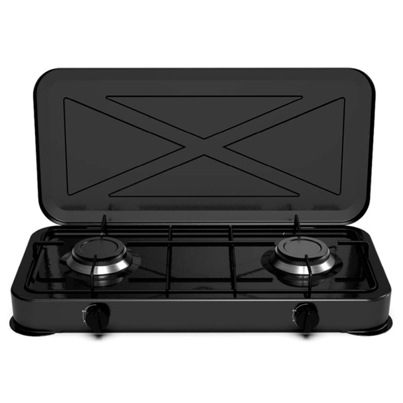 PLACA GAS PORTÁTIL FLAVOURMY 2 FUEGOS COLOR NEGRA