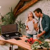 PLACA GAS PORTÁTIL FLAVOURMY 2 FUEGOS COLOR NEGRA