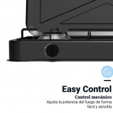 PLACA GAS PORTÁTIL FLAVOURMY 2 FUEGOS COLOR NEGRA