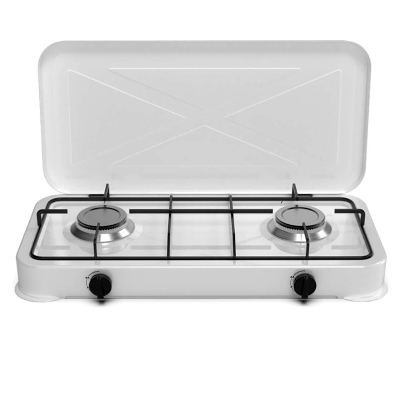 PLACA GAS PORTÁTIL FLAVOURMY 2 FUEGOS COLOR BLANCA