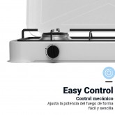 PLACA GAS PORTÁTIL FLAVOURMY 2 FUEGOS COLOR BLANCA