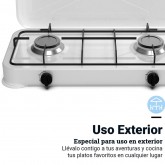 PLACA GAS PORTÁTIL FLAVOURMY 2 FUEGOS COLOR BLANCA