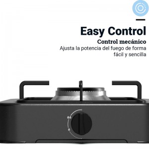 PLACA GAS PORTÁTIL FLAVOURMY 1 FUEGO COLOR NEGRO