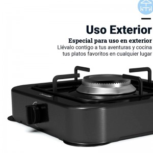 PLACA GAS PORTÁTIL FLAVOURMY 1 FUEGO COLOR NEGRO