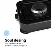 PLACA GAS PORTÁTIL FLAVOURMY 1 FUEGO COLOR NEGRO