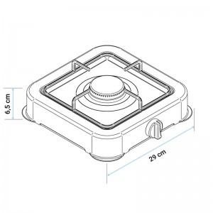 PLACA GAS PORTÁTIL FLAVOURMY 1 FUEGO COLOR NEGRO