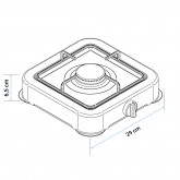 PLACA GAS PORTÁTIL FLAVOURMY 1 FUEGO COLOR NEGRO