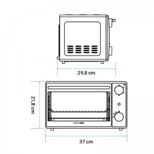 MINI HORNO HEALTHYBAKE 10 LITROS 1050W FULL BLACK