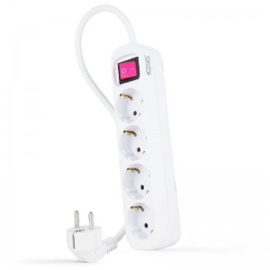 REGLETA ALIMEN.4 TOMAS DE CORRIENTE  BLANCA