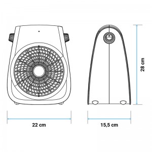 TERMOVENTILADOR BABARO 4020W VERTICAL 2000W NEGRO