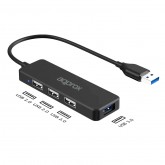 HUB APPROX 3 PORT USB 2.0+ 1 PORT USB 3.0 NEGRO APPC47