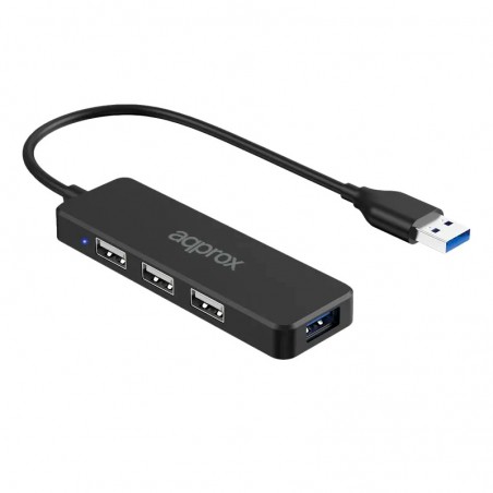 HUB APPROX 3 PORT USB 2.0+ 1 PORT USB 3.0 NEGRO APPC47