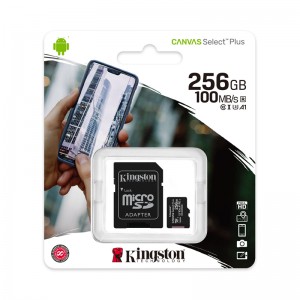 MICRO SDXC KINGSTON 256GB SELECT 80R CL10 UHS-I CARD +