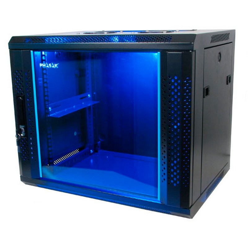 ARMARIO MURAL 19" PHASAK 6U PHO 2106D 600X450 PTA.DE CRISTAL