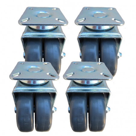 KIT DE 4 RUEDAS PHASAK P/RACK MURAL CON FRENO 19"