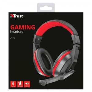 AURICULARES TRUST GAMING MICRÓFONO TRUST ZIVA ROJO