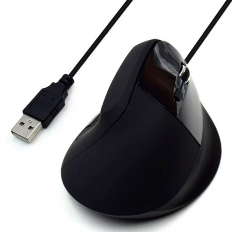 RATON EWENT VERTICAL ERGONOMICO OPTICO USB2.0 EW3157  NEGRO