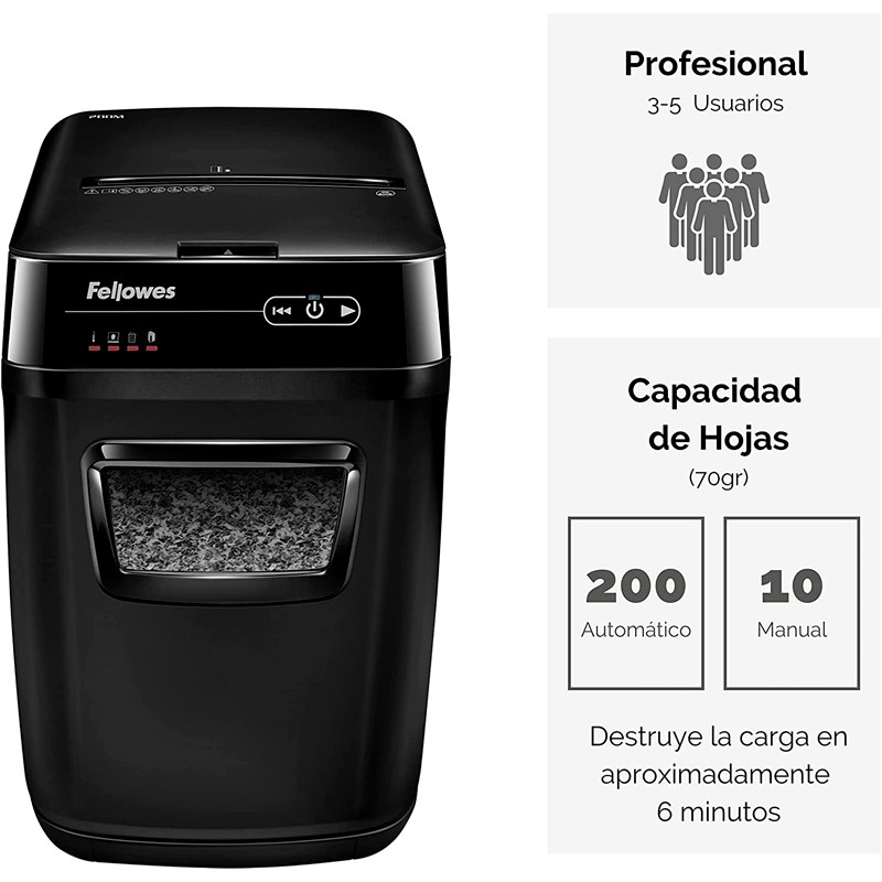 DESTRUCTORA FELLOWES AUTOMATICA-MAX 200M