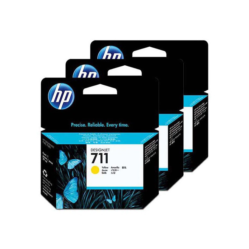 INK JET HP ORIG. CZ136A  Nº711 AMARILLO PACK 3