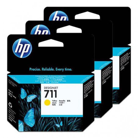 INK JET HP ORIG. CZ136A  Nº711 AMARILLO PACK 3
