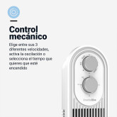 VENTILADOR DE TORRE MECÁNICO BLANCO CON UNA POTENCIA DE 45W