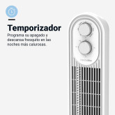VENTILADOR DE TORRE MECÁNICO BLANCO CON UNA POTENCIA DE 45W