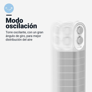 VENTILADOR DE TORRE MECÁNICO BLANCO CON UNA POTENCIA DE 45W
