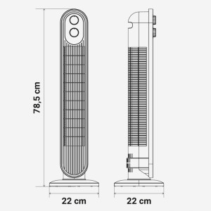VENTILADOR DE TORRE MECÁNICO BLANCO CON UNA POTENCIA DE 45W
