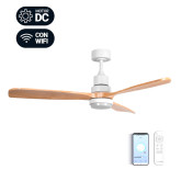 VENTILADOR TECHO BASE BLANCA 3 ASPAS 142 CM. 26W WIFI