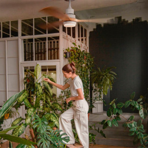 VENTILADOR TECHO BASE BLANCA 3 ASPAS 142 CM. 26W WIFI