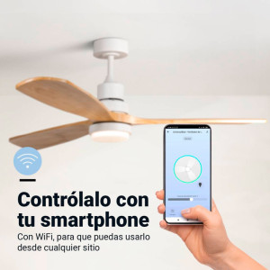 VENTILADOR TECHO BASE BLANCA 3 ASPAS 142 CM. 26W WIFI