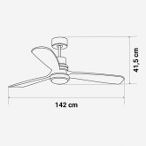 VENTILADOR TECHO BASE BLANCA 3 ASPAS 142 CM. 26W WIFI