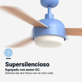 VENTILADOR TECHO VINTAGE BASE AZUL 3 ASPAS 122 CM.70W WIFI