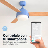 VENTILADOR TECHO VINTAGE BASE AZUL 3 ASPAS 122 CM.70W WIFI